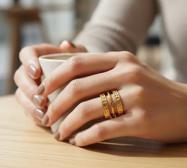 Gold_Gilded_Hammer_Adjustable_Cuff_Ring_For_Women
